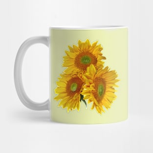 Three Golden Sunflowers Mug